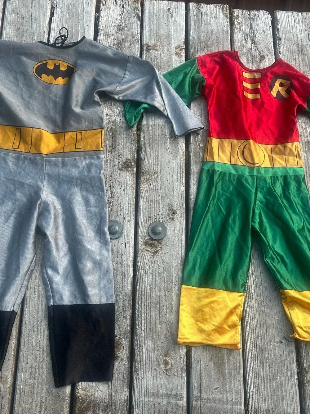 Vintage Batman Robin Costume Set Kids Playsuit Jumpsuit DC Comics 90s dress up